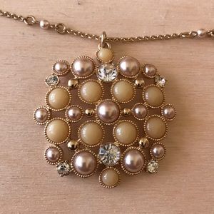 Cream White Necklace with large charm